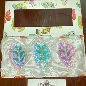 Oleg Cassini Crystal leaves Set 3